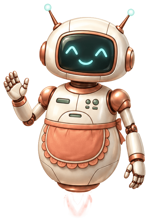 Rosie, waving, on her rocket booster