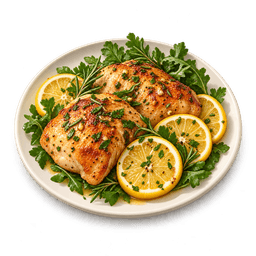 A plate of lemon chicken